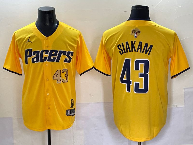 Men 2025 Indiana Pacers #43 Siakam Yellow Joint Name NBA Jersey style 3->philadelphia eagles->NFL Jersey